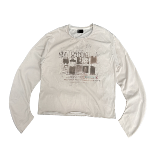 WANNA LAB 24AW T Shirt Unisex Beige Apricot