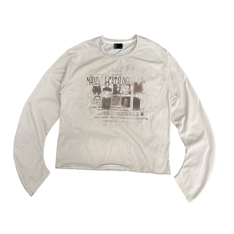 WANNA LAB 24AW T Shirt Unisex Beige Apricot