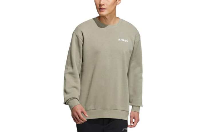 Adidas Adidas Sweatshirts Men's Pebble Silver Gray Crew Neck Moderate Regular