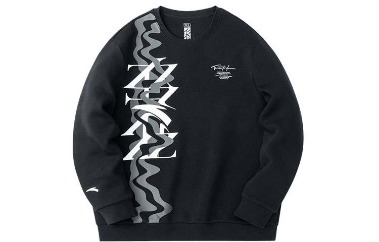 ANTA Basketball Collection Sweatshirts Men's Black Crew Neck Moderate Regular