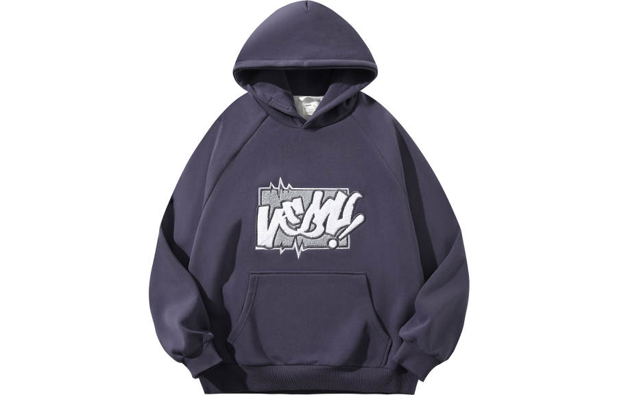 VEIDOORN Courage Collection Letter Print American Loose Fit Fleece Lined Pullover Hooded Fall Winter New Arrival