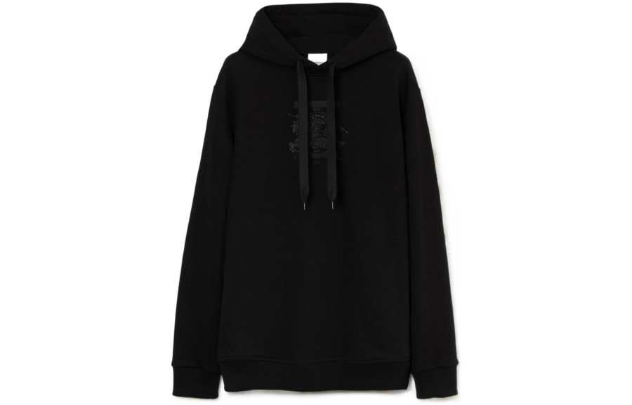 Burberry Embroidered Monogram Ekd Cotton Hoodie