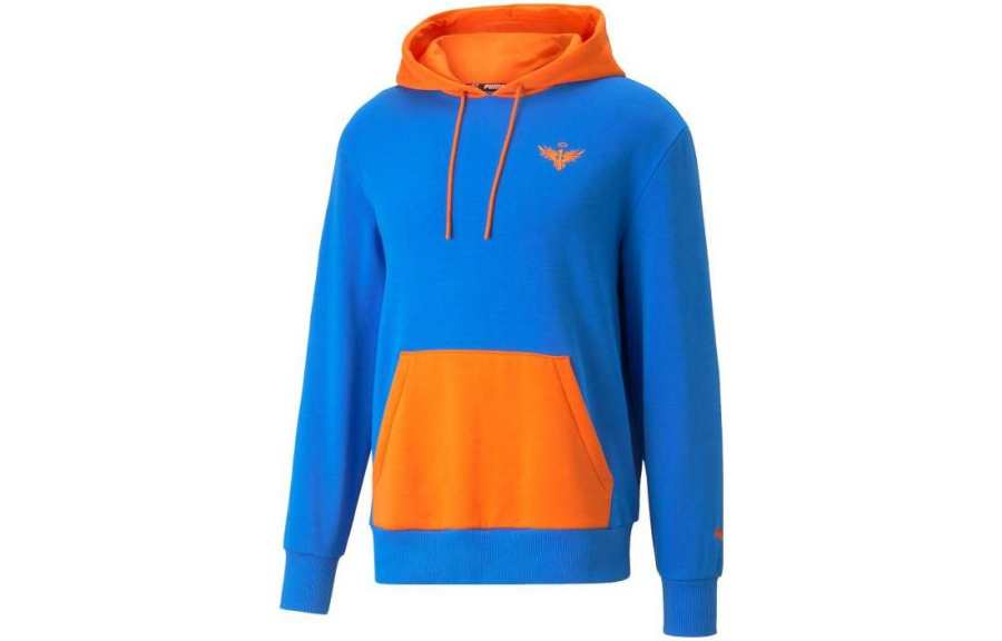 PUMA Melo Colorblock Sweatshirts Men's Blue Hooded Moderate Regular