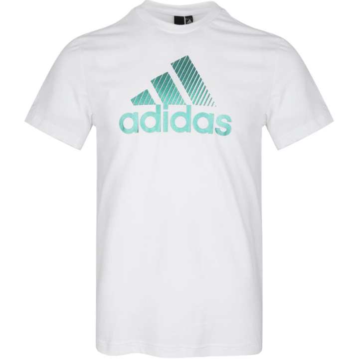 Adidas Adidas T Shirts Men's White Crew Neck Moderate Straight Fit
