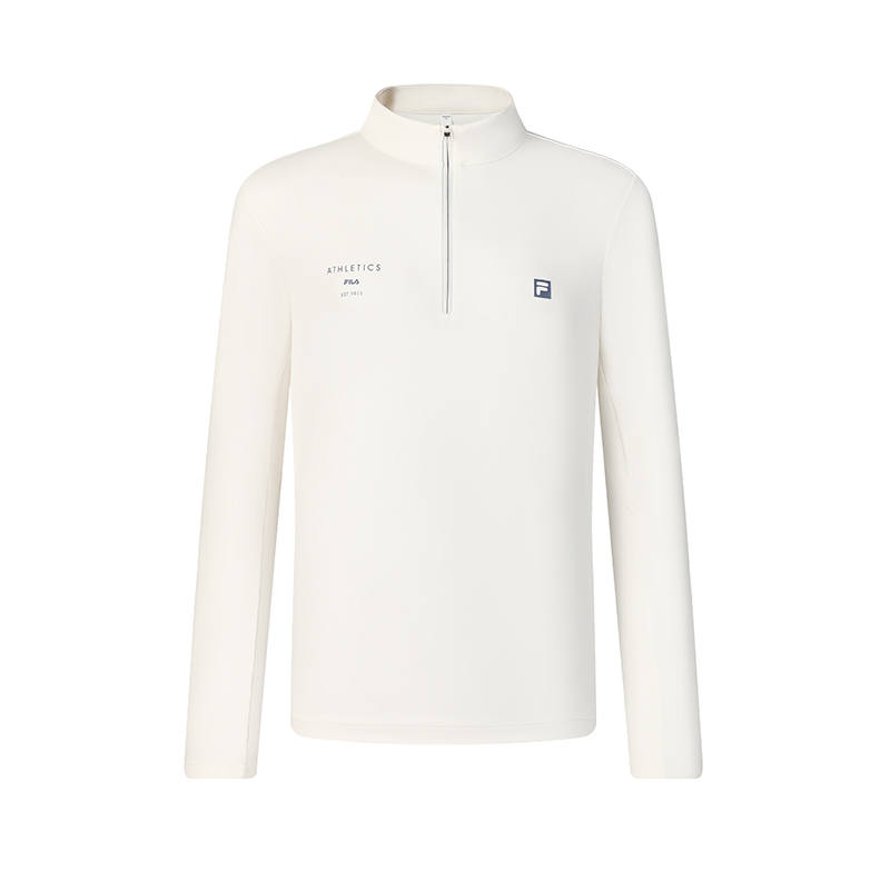 FILA T Shirts Men's Brown White Stand Collar