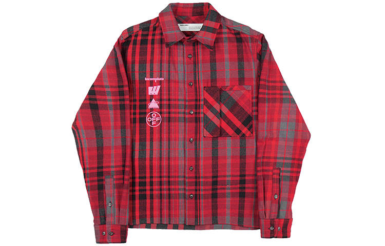 OFF-WHITE OFF WHITE Mariana De Silva Checked Cotton Blend Flannel Shirt