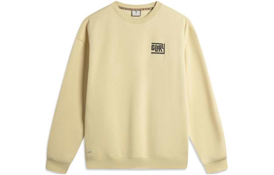 Li-Ning Li Ning x MISTER CARTOON Collaboration, Anti Five BADFIVE Letter Print Loose Fit Fleece Lined Pullover Sweatshirt Men's