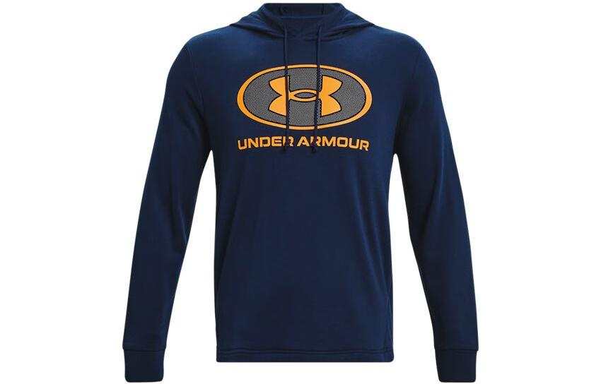 Under Armour Rival Sweatshirts Men's Blue Hooded Moderate Mock Two Piece