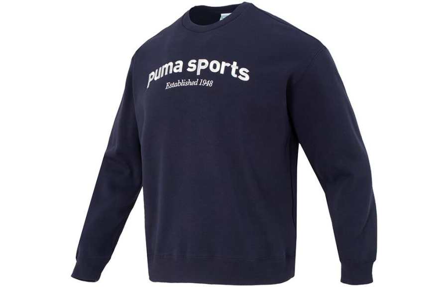PUMA TEAM CREW FL Sweatshirts Men's Navy Blue Crew Neck Moderate Regular