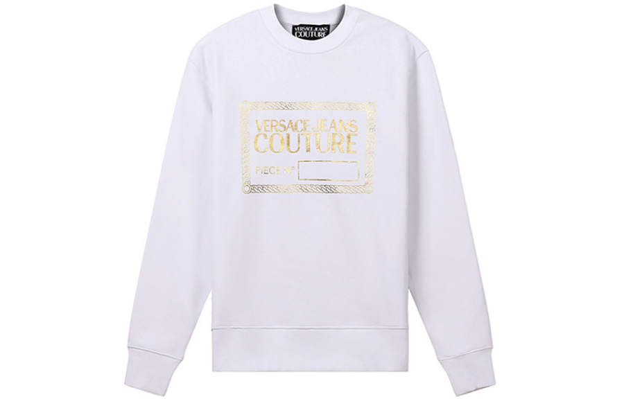 VERSACE JEANS COUTURE Sweatshirts Men's White Crew Neck Thickened Regular