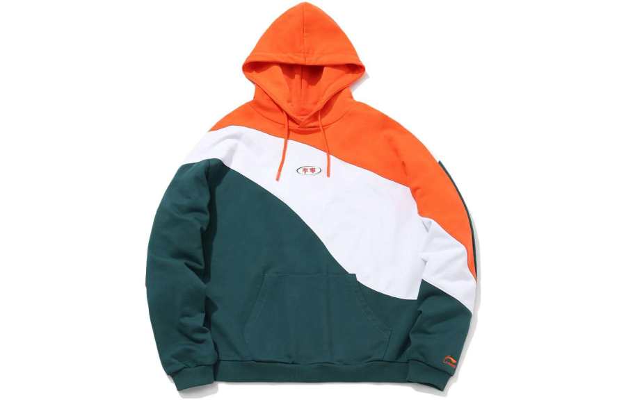 Li-Ning Li Ning Sports Fashion Collection Sweatshirts Men's Neon Flame Orange Hooded Moderate Other
