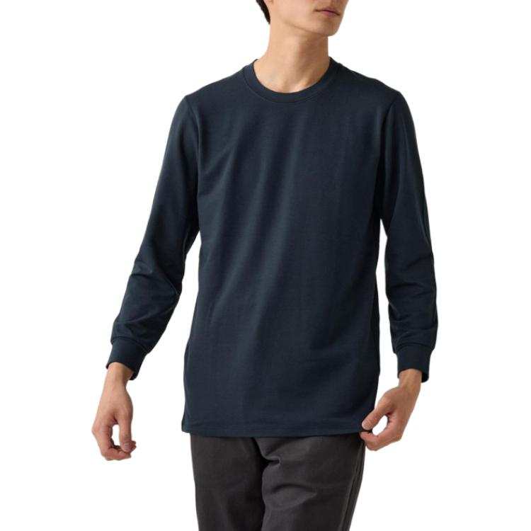 UNIQLO T Shirts Men's Navy Blue Crew Neck Moderate