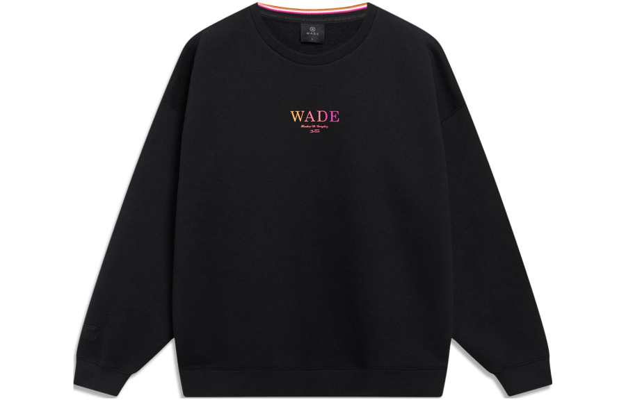 Li-Ning Li Ning Sweatshirts Unisex Black Crew Neck Moderate Regular
