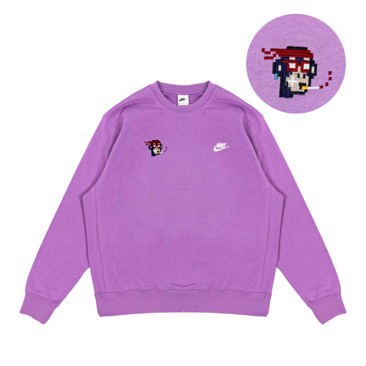 Nike Nike Sweatshirts Unisex Violet Crew Neck Moderate Regular