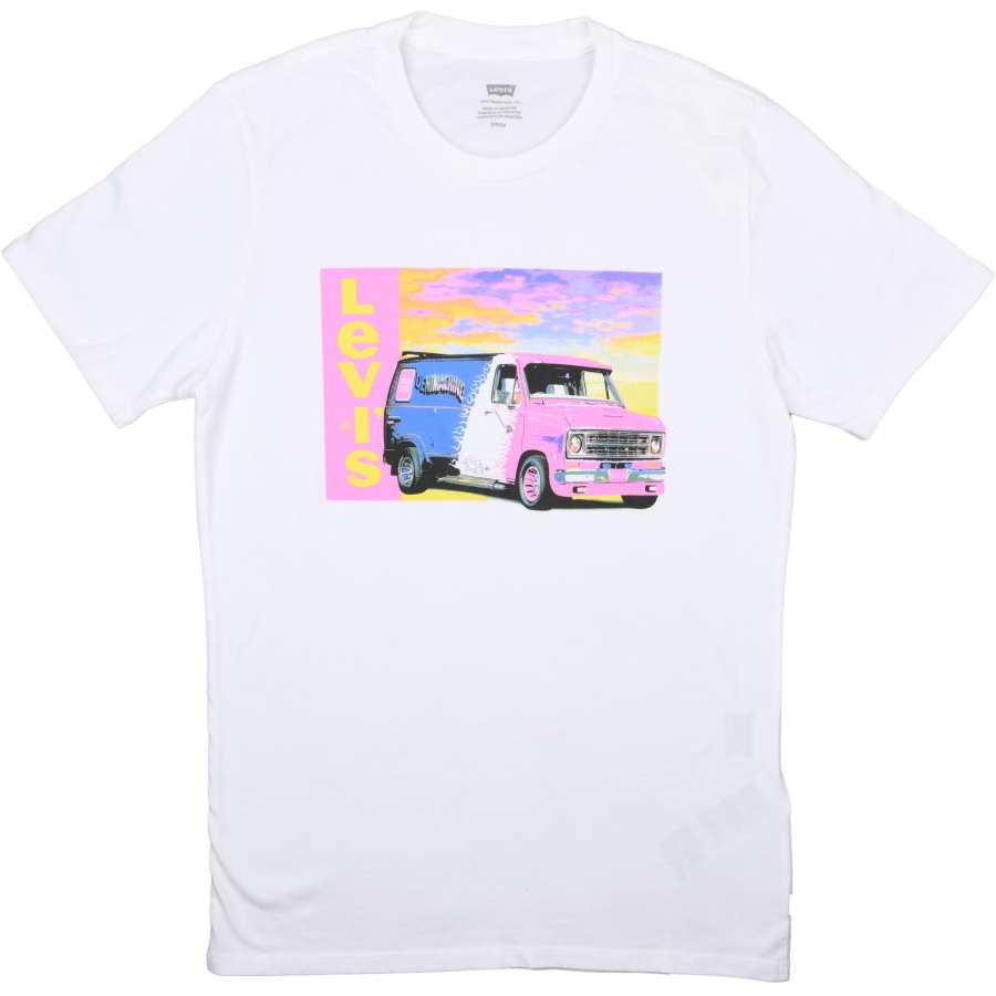 Levis T Shirts Men's White Crew Neck Moderate Straight Fit