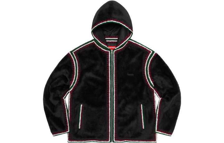Supreme Supreme Crochet Edge Hooded Zip Up Top
