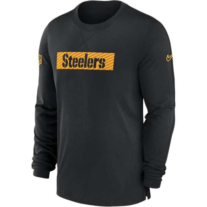 Nike Nike Pittsburgh Steelers Sideline Player Team Issue Men's Nike Dri FIT Long Sleeve Top