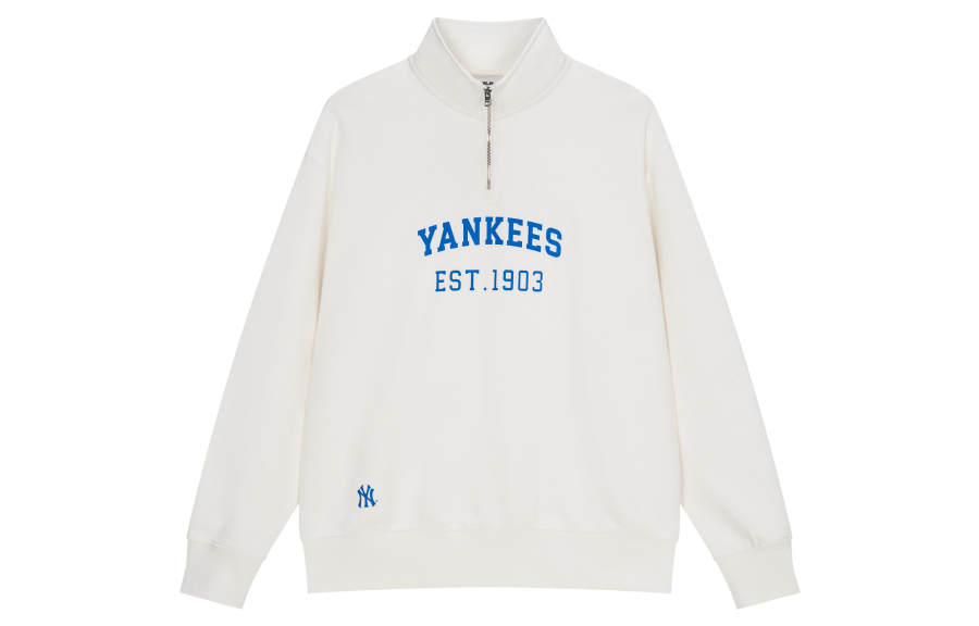 MLB Varsity New York Yankees Sweatshirts Unisex White Stand Collar Moderate Other