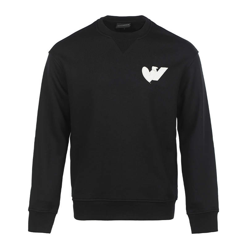 EMPORIO ARMANI Sweatshirts Men's Black Crew Neck Moderate Regular