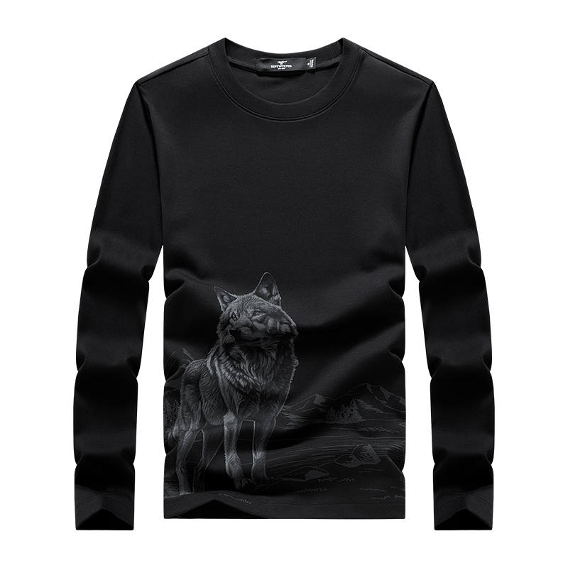 SEPTWOLVES T Shirts Men's Crew Neck Moderate Straight Fit