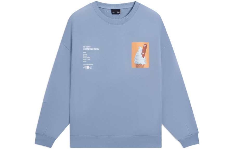 Li-Ning Li Ning Sweatshirt Unisex Soft Gray Blue