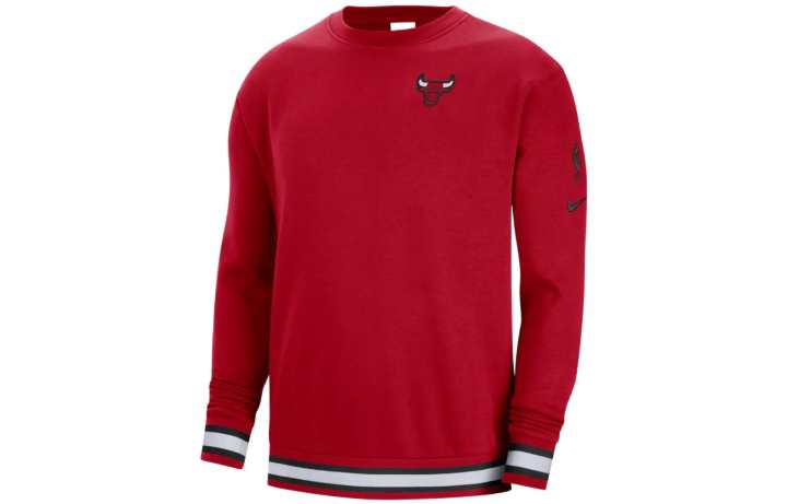 Nike Nike Nba Chicago Bulls Courtside Crew Fleece Loose Fit Sweatshirt