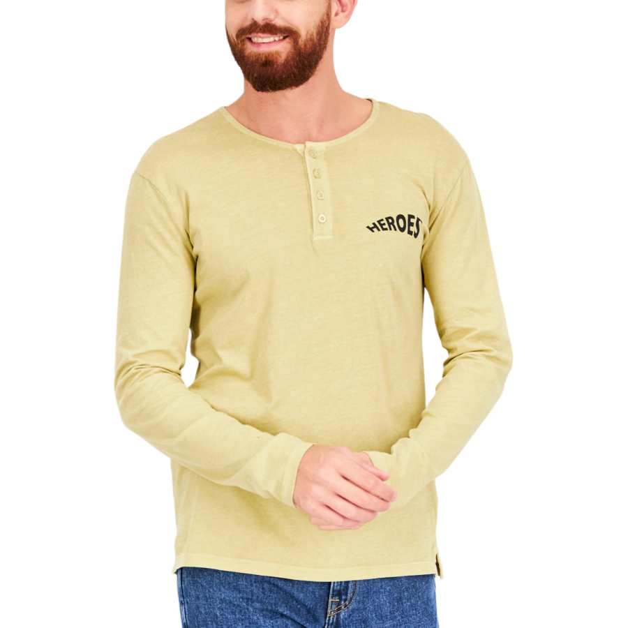 Adidas Adidas Men Crew Neck Long Sleeve Graphic Print T Shirt T Shirt Men's Olive