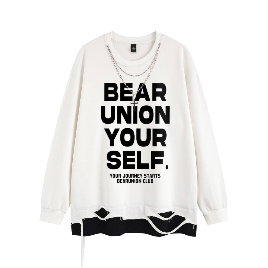 BEAR UNION T Shirts Unisex Crew Neck Moderate Mock Two Piece