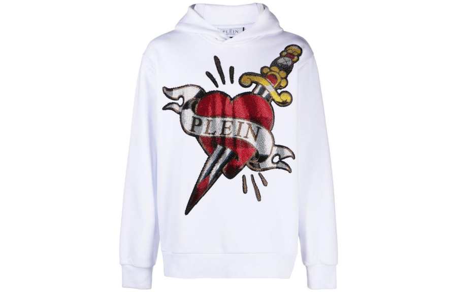 Philipp Plein heart & dagger rhinestone-embellished hoodie