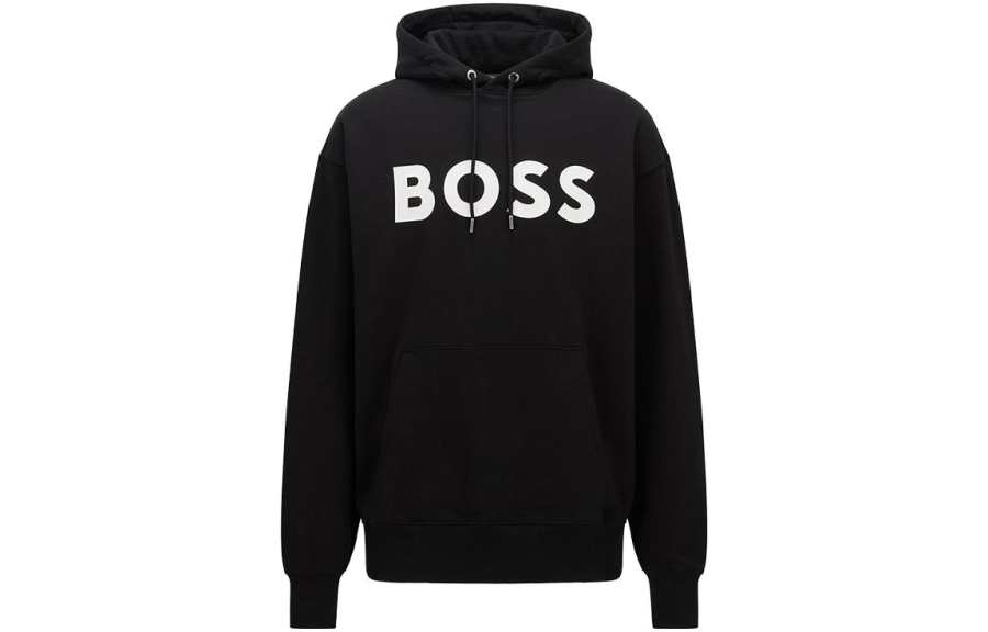 Hugo Boss logo-print cotton hoodie