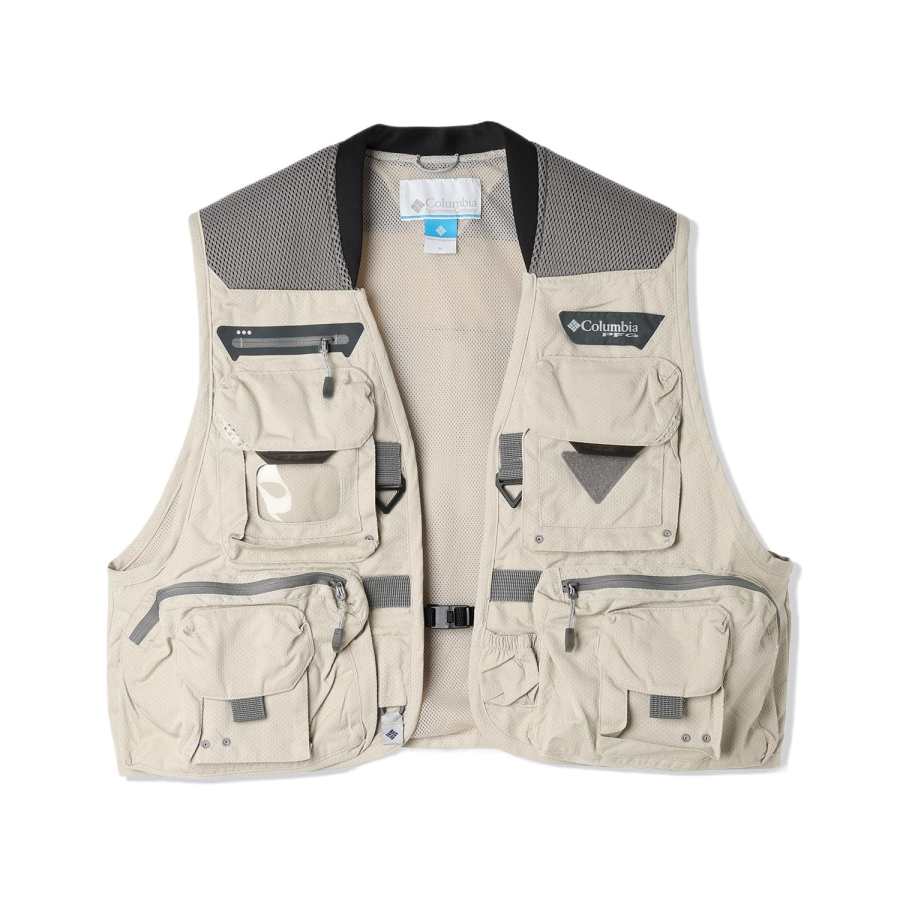 Columbia Vests Men's Ecru Crew Neck Moderate Other