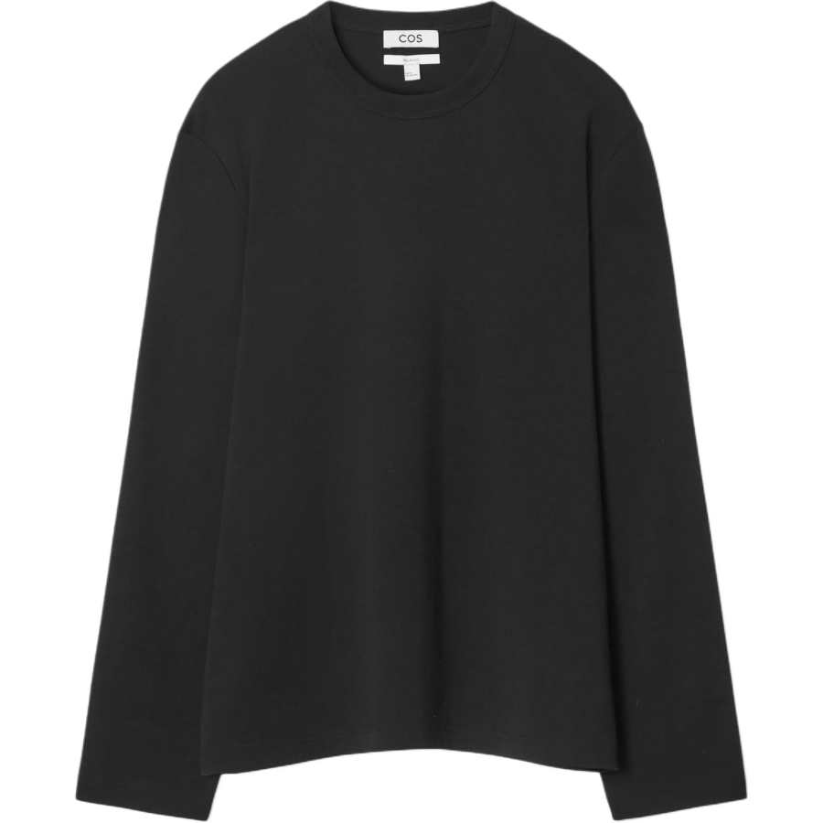 COS T Shirts Men's Black Crew Neck Thin Straight Fit
