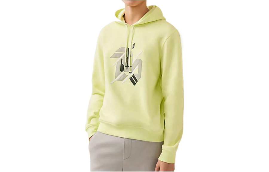 HERMES Sweatshirts Men's Yellow Hooded Moderate