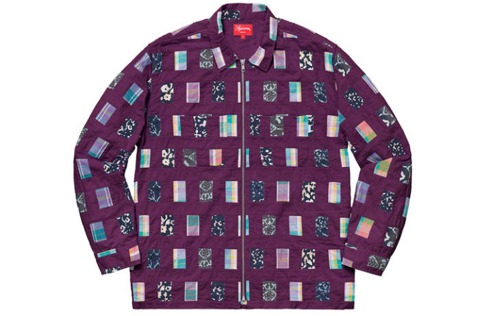 Supreme Supreme Patchwork Zip Up Shirt