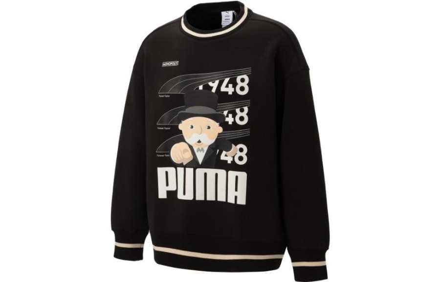PUMA X Staffonly X Monopoly Sweatshirts Men's Black Crew Neck Moderate Regular