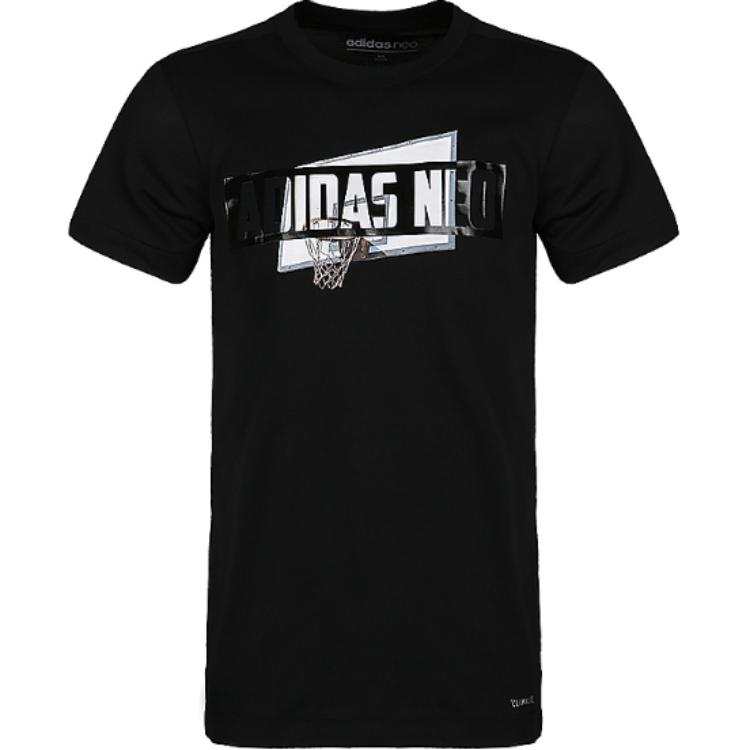 Adidas Neo T Shirts Men's Black Crew Neck Moderate