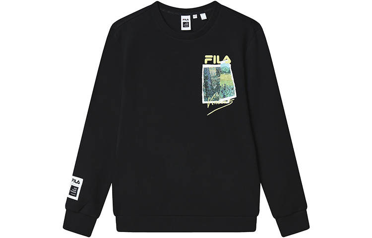 FILA Van Gogh Collaboration Collection Van Gogh Museum 2.0 Sweatshirt Men's Jet Black
