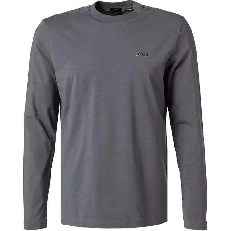 HUGO BOSS T Shirts Men's Gray Crew Neck Moderate Straight Fit