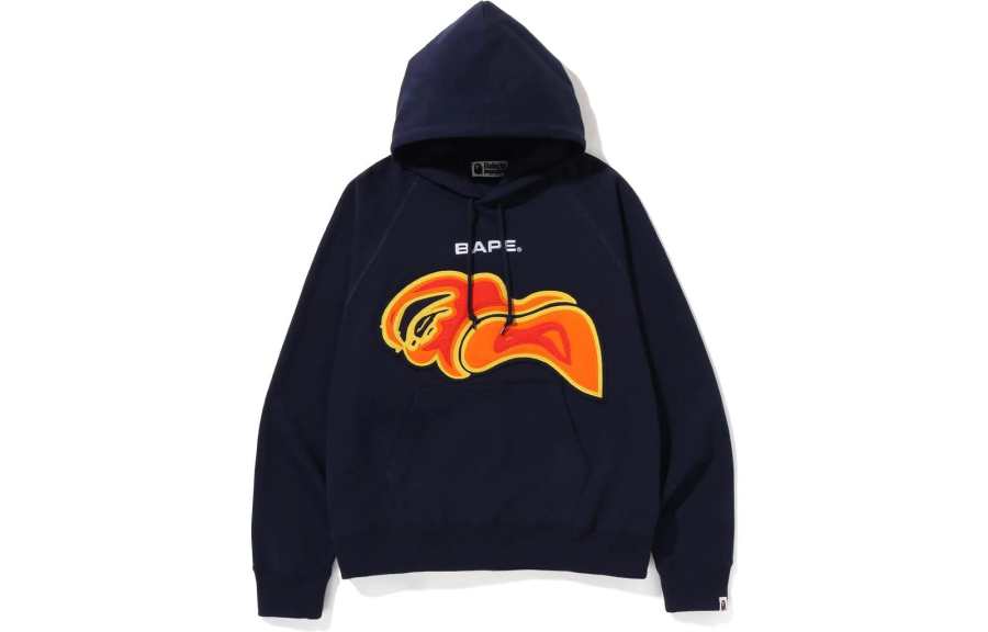 A BATHING APE Bape Layered Patch Loose Fit Pullover Hoodie