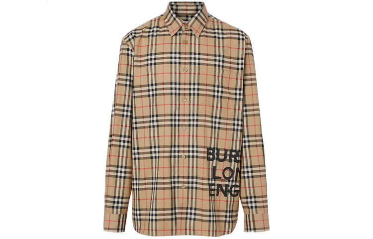 Burberry Shirt Fall Men's Earth Tone
