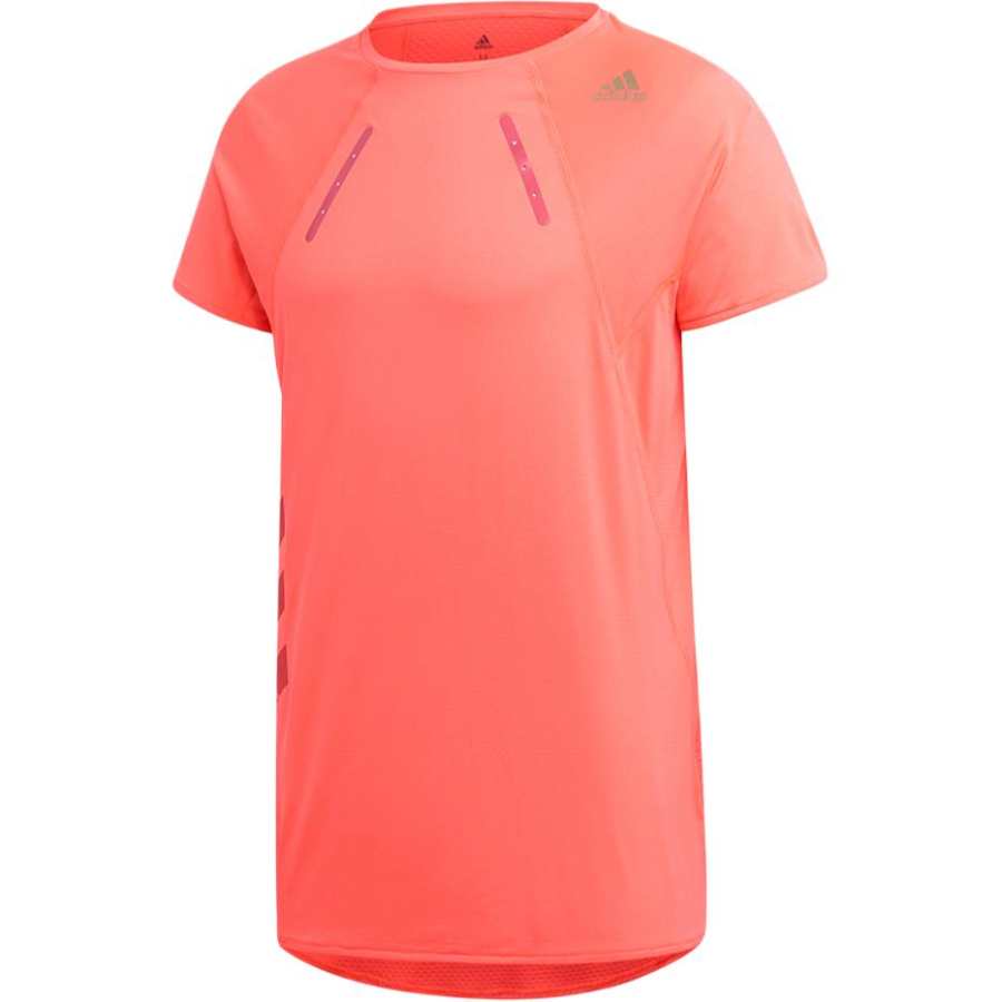 Adidas Adidas T Shirts Men's Orange Crew Neck Moderate Straight Fit
