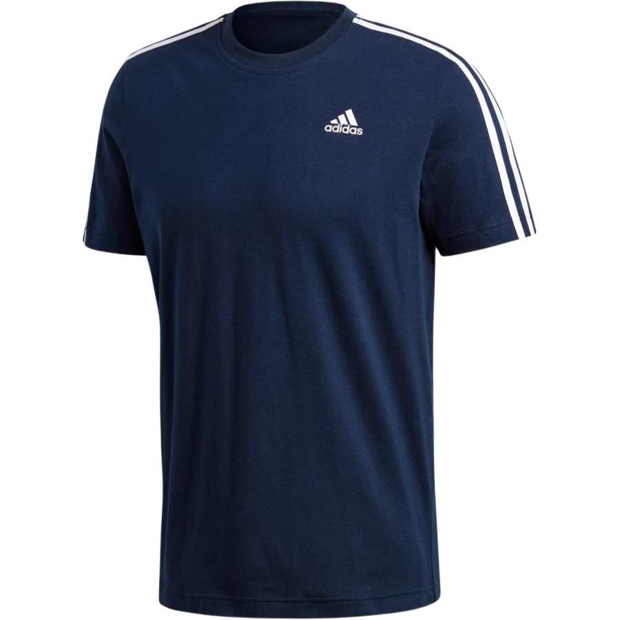 Adidas Adidas ESSENTIALS CLASSICS 3 STRIPES TEE T Shirt Men's Marine Blue