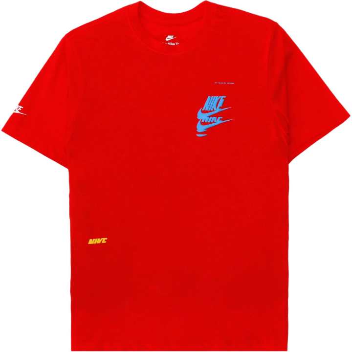Nike Nike T Shirts Men's Red Crew Neck Moderate Straight Fit