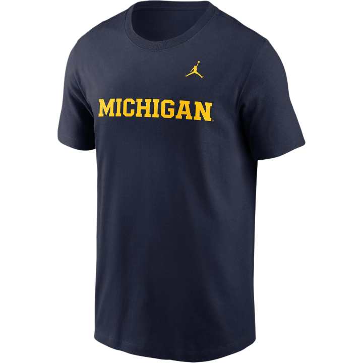 Jordan Jordan Michigan Wolverines Primetime Wordmark Men's Jordan College T Shirt
