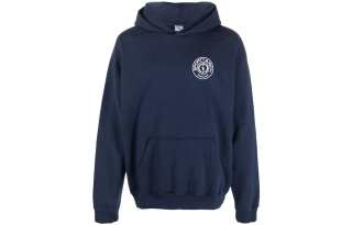 SPORTY & RICH Sweatshirts Unisex Marine Blue Hooded Moderate Regular