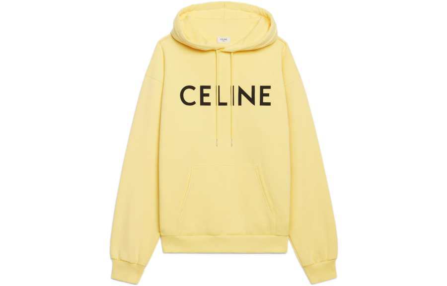 CELINE Sweatshirts Unisex Yellow Black Hooded Moderate Regular