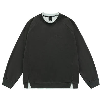 LOMBT Fall Minimalist Structural Mock Two Piece Sweatshirt Unisex