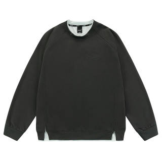 LOMBT Fall Minimalist Structural Mock Two Piece Sweatshirt Unisex