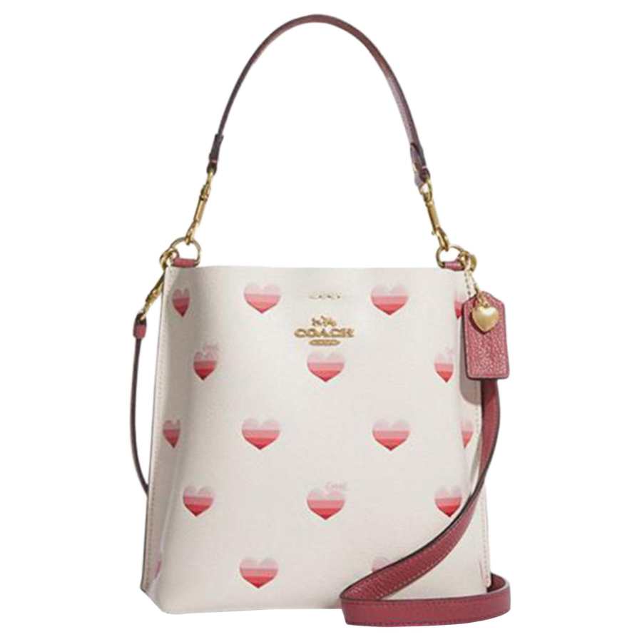 COACH Mollie Split Cow Leather Bucket Bag, Handbag, Shoulder Bag, Crossbody Bag 22 Women's Chalk White