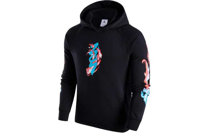 Jordan Jordan DRI FIT Print Hooded Casual Fleece Lined Sweatshirt Men's Black